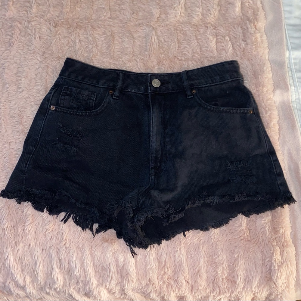 Pacsun black distressed high rise festival shorts